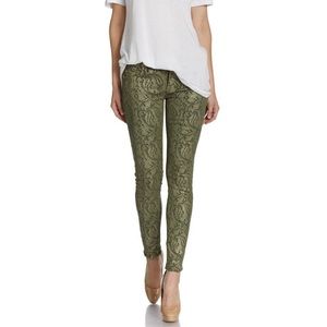 7 For All Mankind Paisley Print Skinny Jean Green 26